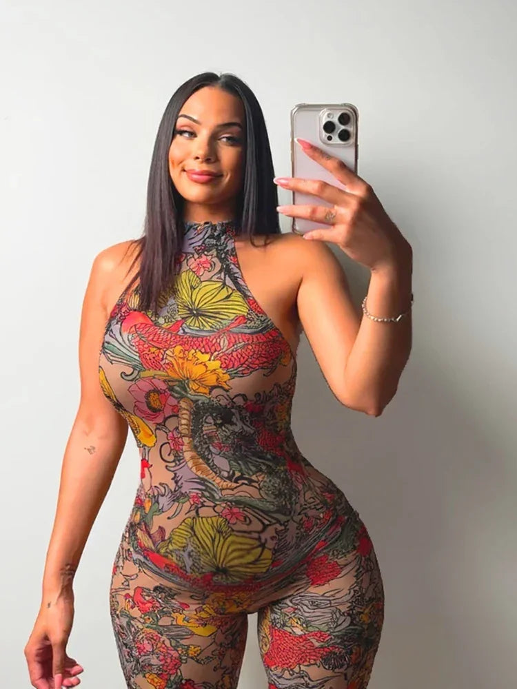 Hollywood Backless Halter Wrap Jumpsuit