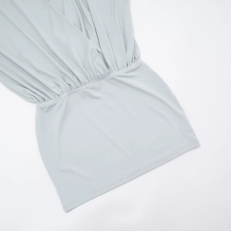 Elegant Peach Hip Full Sleeve Banquet Clubwear Skinny Mini Bodycon Dress
