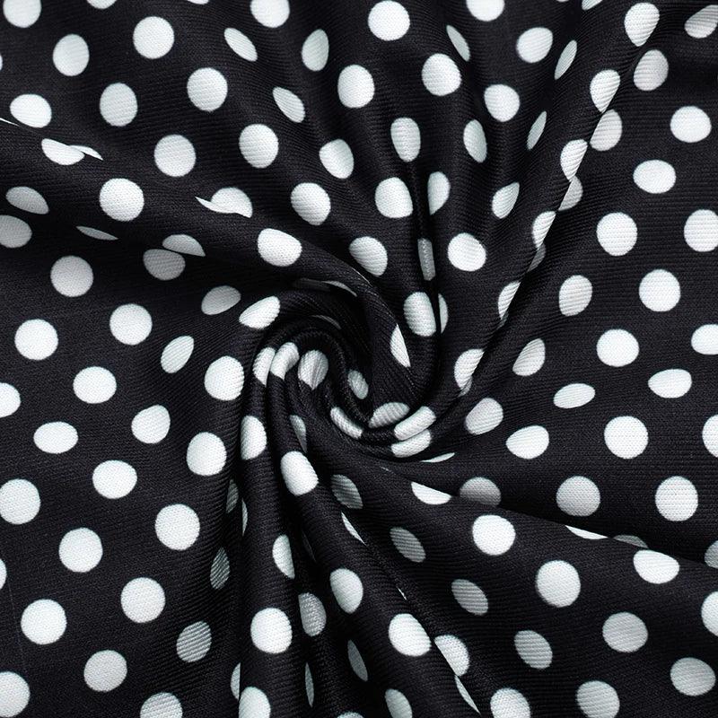 Cobble hill Polka Dot Print Strapless Skinny Midnight Tight Stretch Workout Activity Jumpsuit