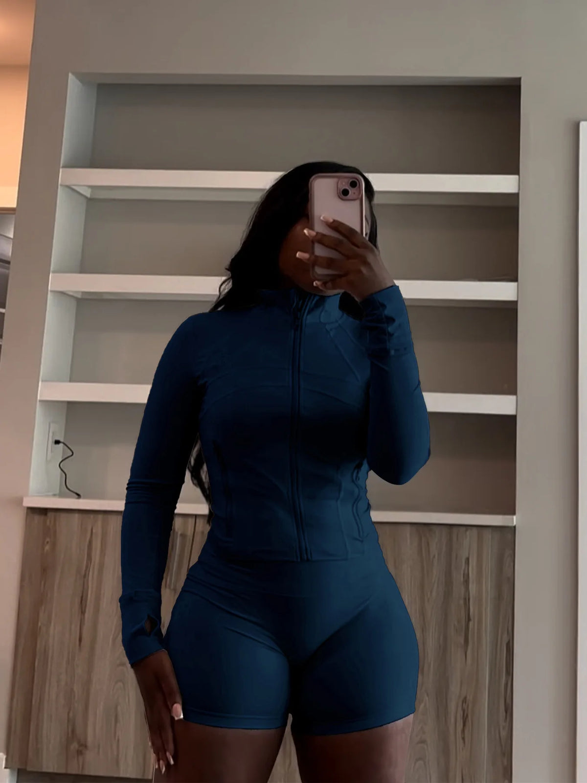 Olivia Fall Siold Bodycon Zipper Tracksuits Two Piece Sets