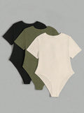 Plus Size Women's Round Sleeve Jumpsuit (3 Pcs) Yoga Wear Jumpsuit Sports Fitness Outdoor Beach Summer