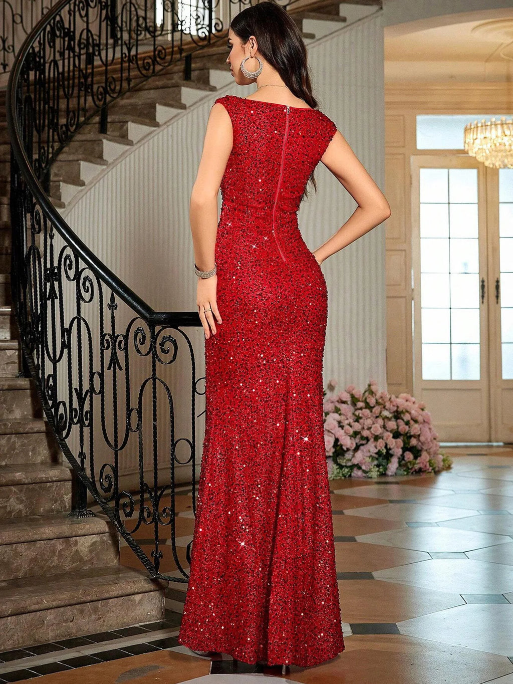 Elegant High Waist Long Fish Tail Skirt Sleeveless Women's Gown Elegant Dress