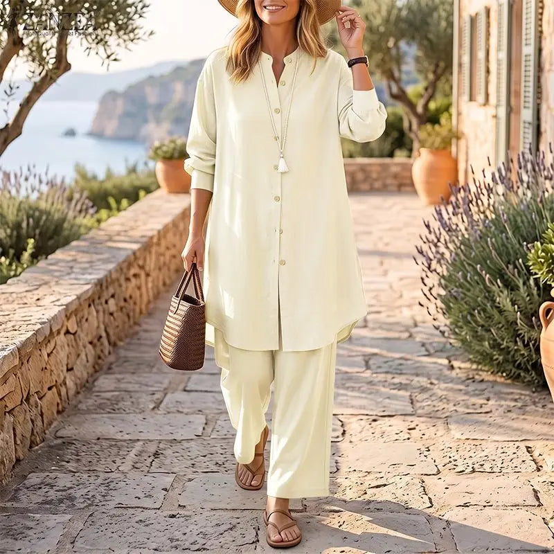 Francis Outfits Long Sleeve Vintage Casual Two Piece Sets