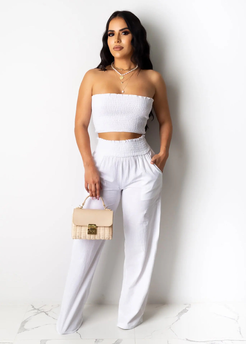 Thalia Suit Long Drawstring Gown Two-Piece Sets