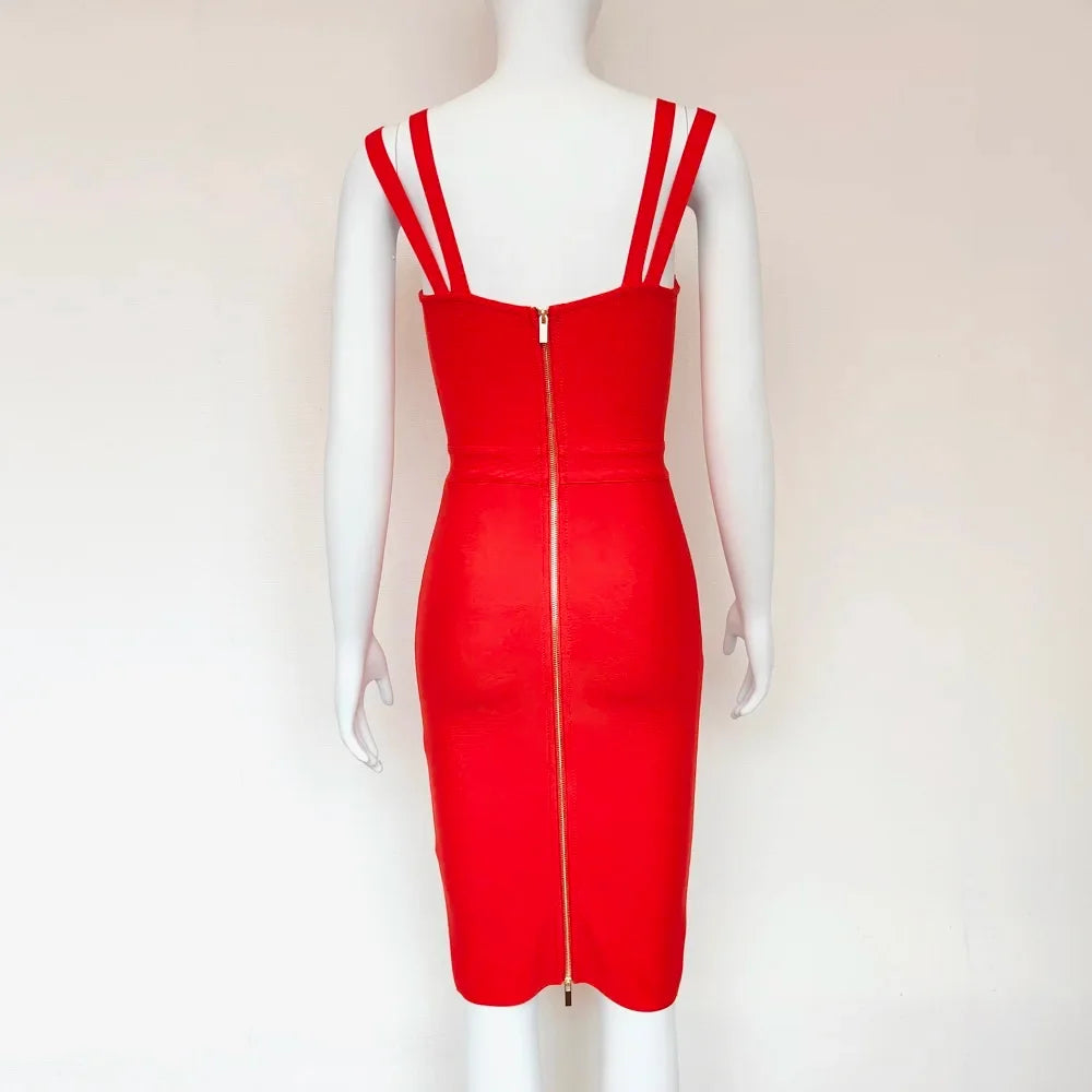 Sarnia Rhinestone Bandage Evening Date Night Maxi Spaghetti Strap Dress