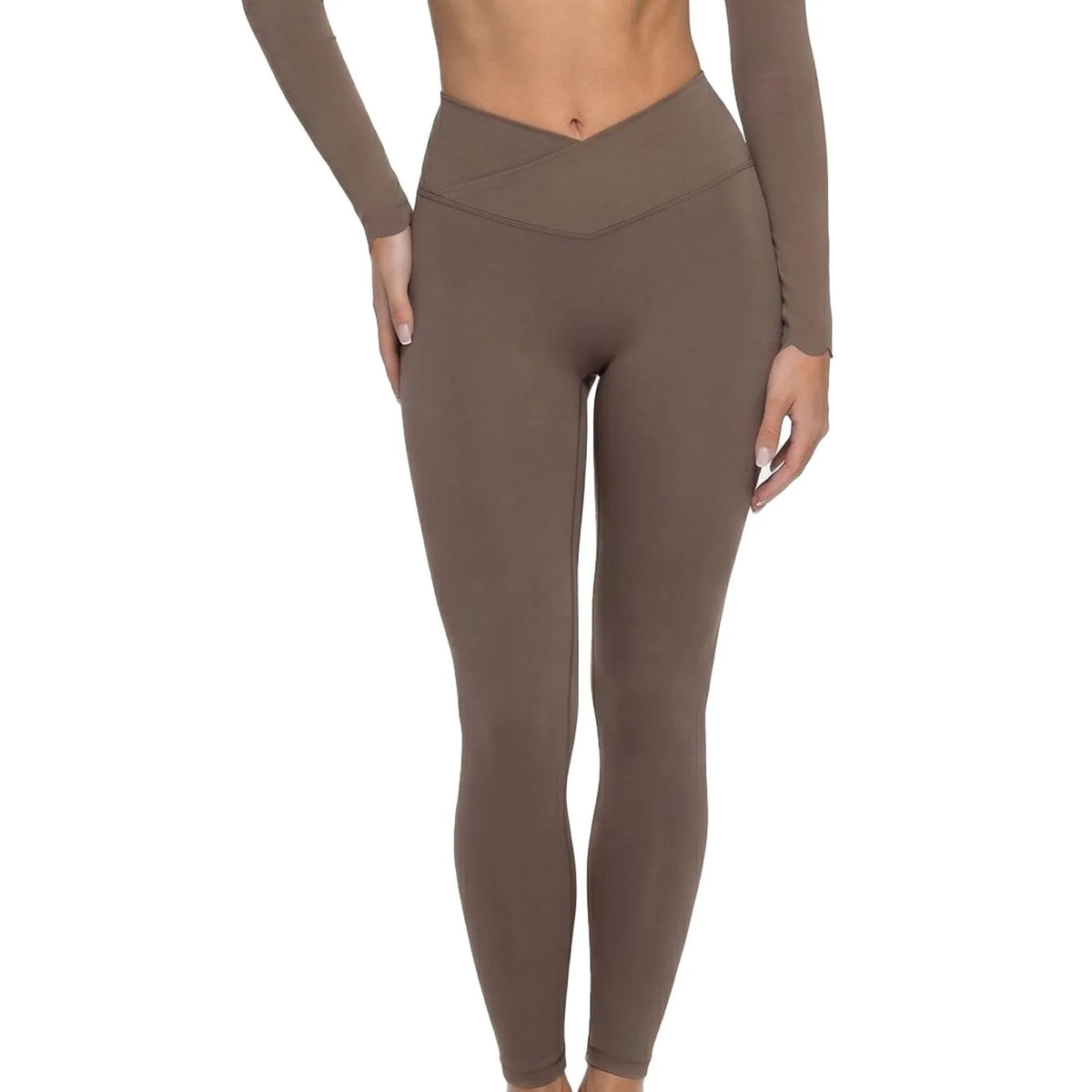 Evelyn Sports Long Sleeve Halter Neck Two Piece Sets