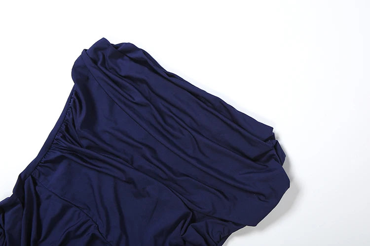 Madrid Folds Elegant Long Ribbon High Slit Chest Wrap Maxi Dress