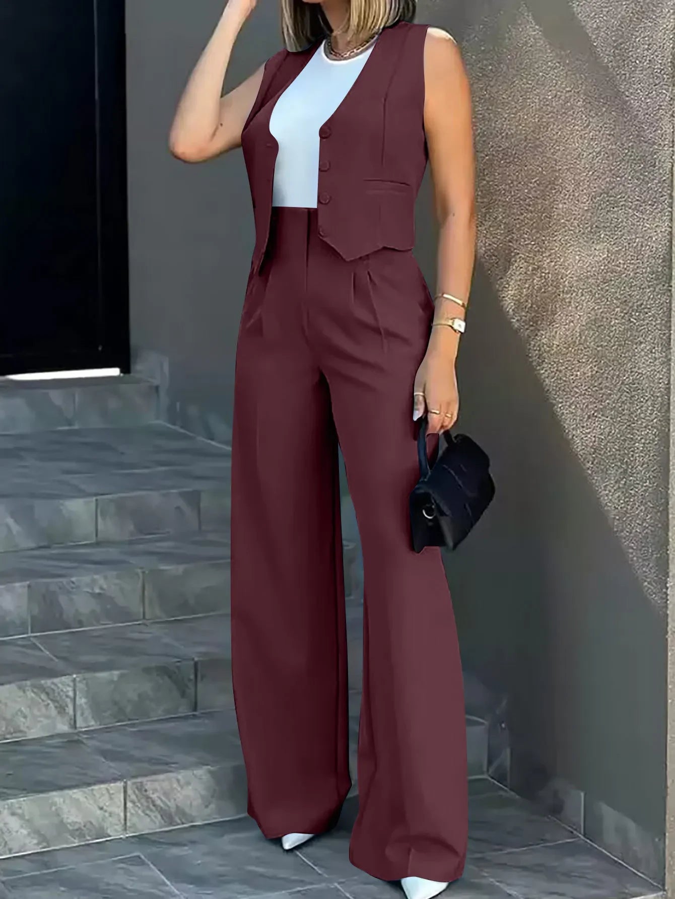 Paola Elegant Lady Vest High 2 Piece Sets