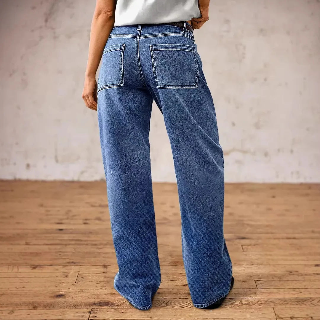 Jeans Denim Pant Women Vintage Wide Leg Long Pants Casual Loose High Waist Straight