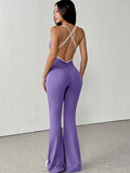 Women's Jumpsuits Streetwear Fashion Summer New Casual Slim Clothing Solid Sexy Sling Backless Elegant Female Jumpsuits Clothing