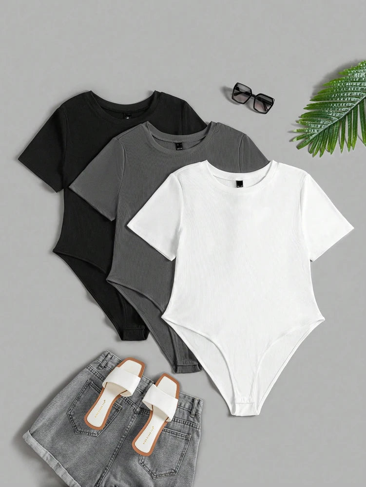 Plus Size Women's Round Sleeve Jumpsuit (3 Pcs) Yoga Wear Jumpsuit Sports Fitness Outdoor Beach Summer