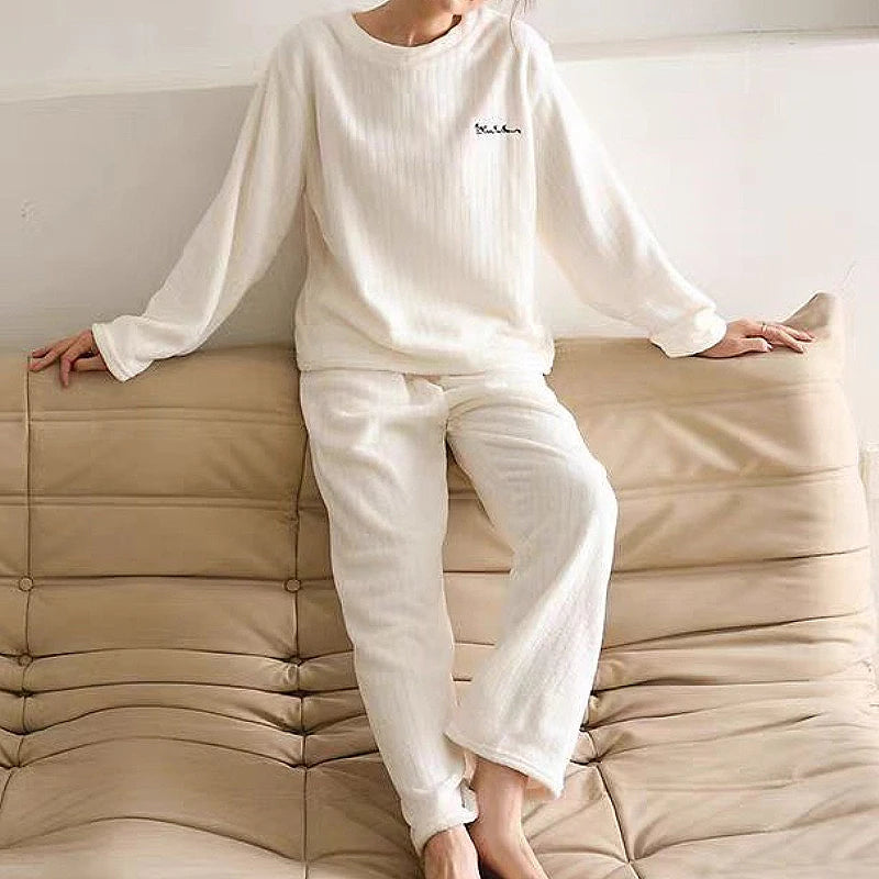 Lia Autumn Winter Plaid O-Neck Pullover Two Piece Sets