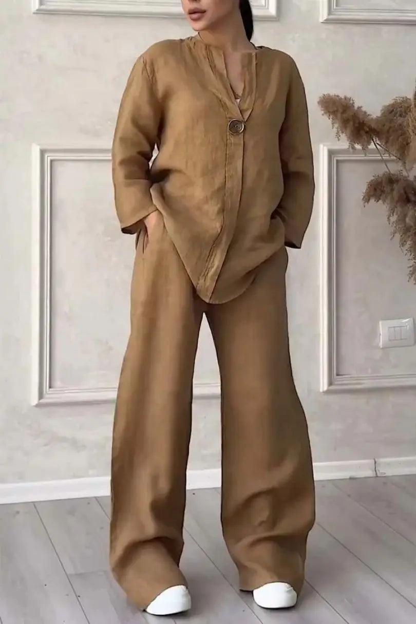 Shekina Comfortable Loose Cotton Linen Two Pieces Sets