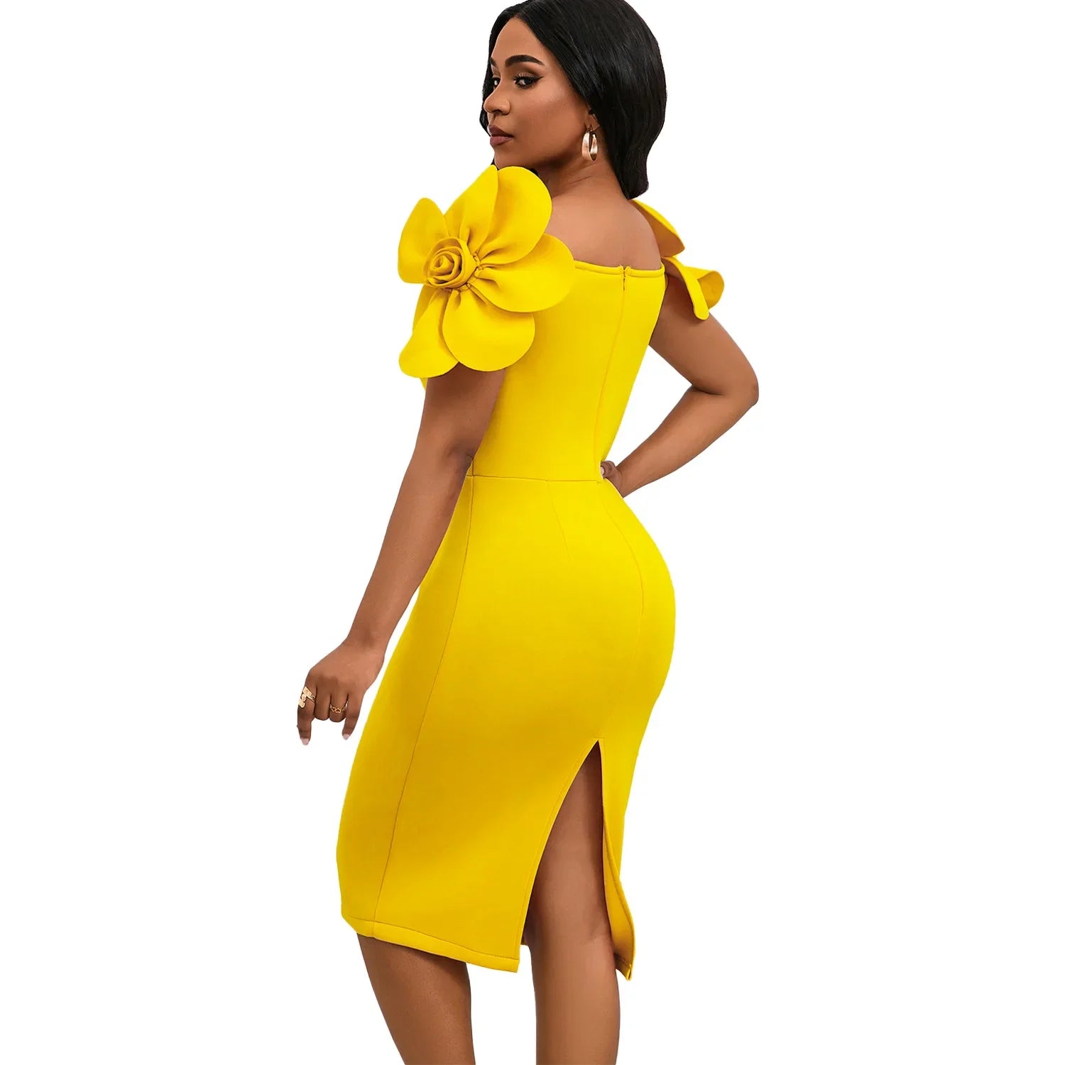 Rochelle Park Socialite Elegant Three-dimensional Flower Elegant Banquet Dress