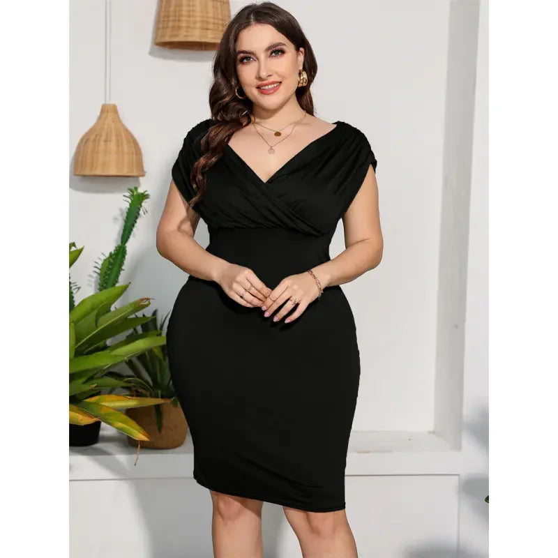 Plus Size Off-Shoulder Bodycon Dress