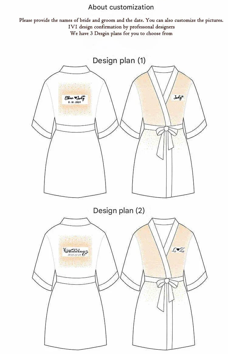 Luxurious Rhinestone Satin Custom Bridal and Bridesmaid Robe – Sparkling Elegance
