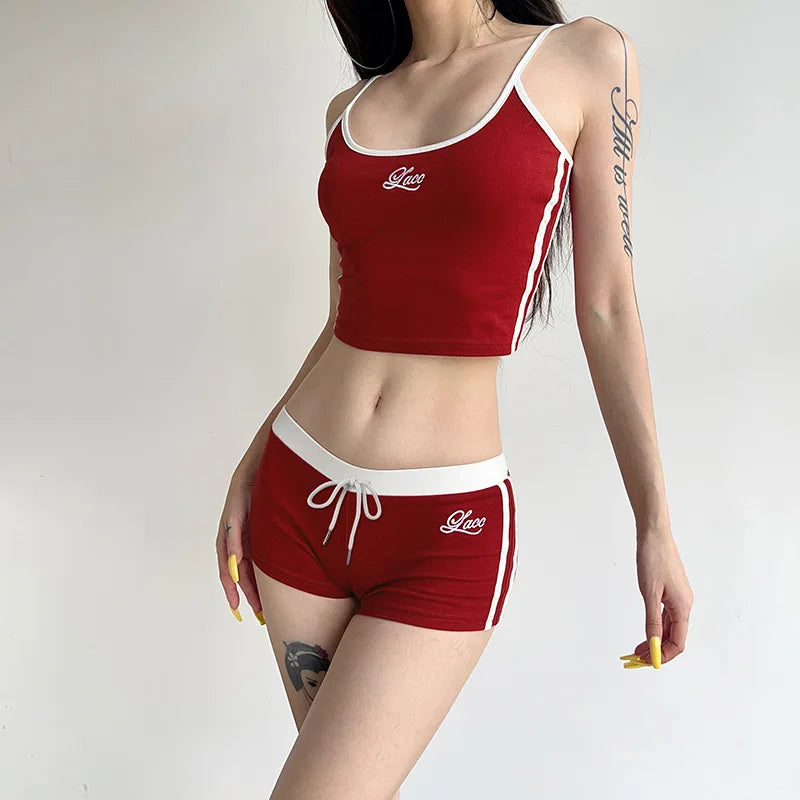 Sally Summer Outfits Embroidery Sexy Two Piece Sets