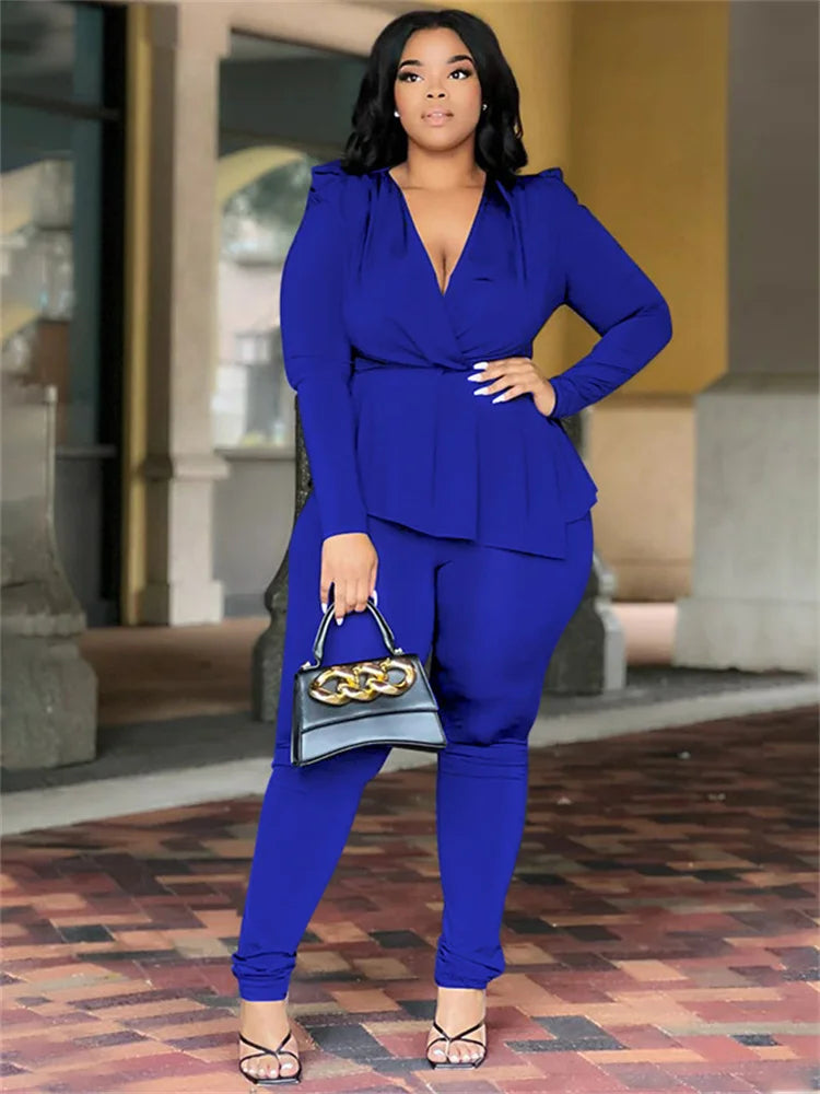 Wanda Plus Size Women Clothing Two Piece Sets