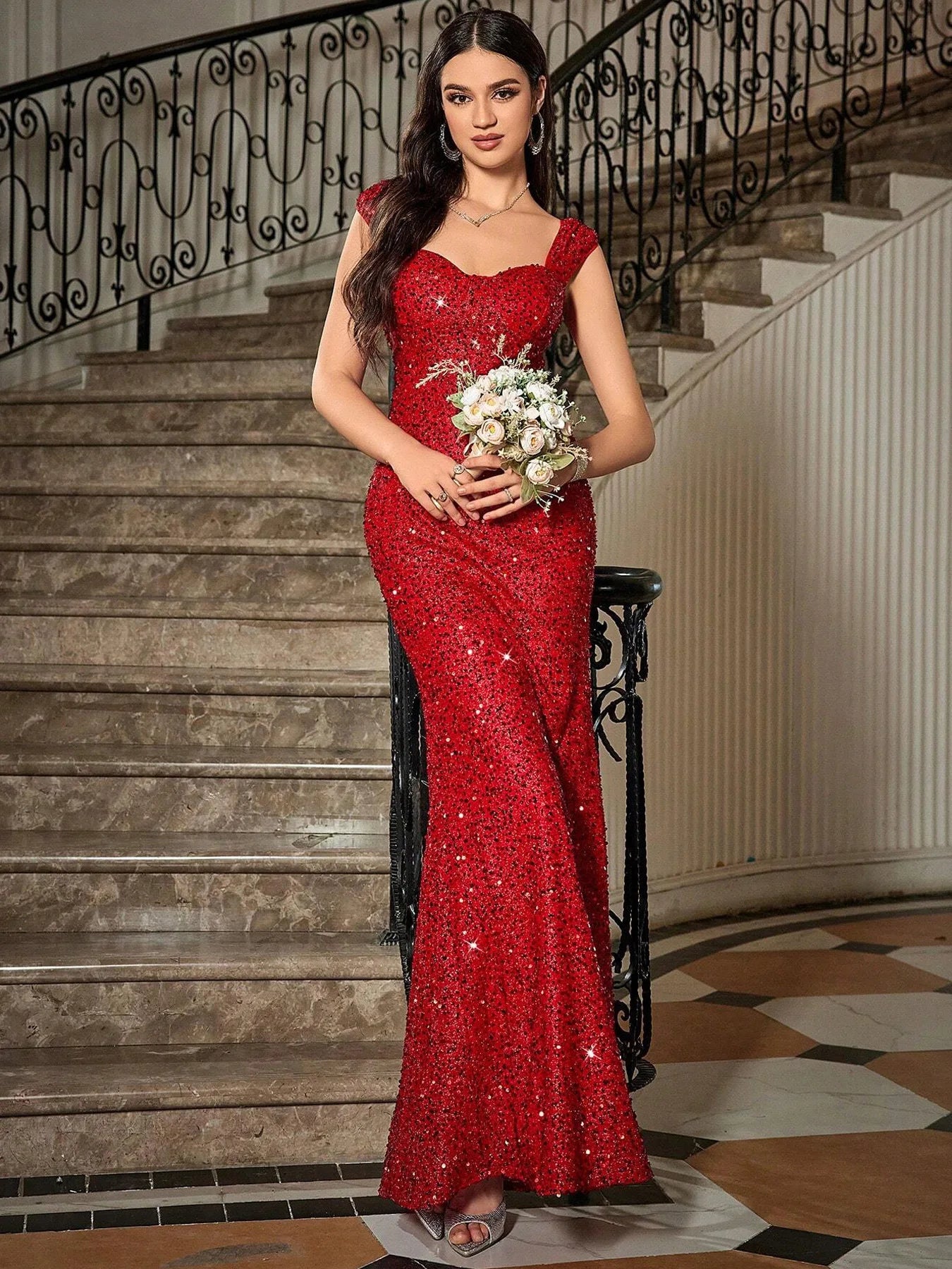 Elegant High Waist Long Fish Tail Skirt Sleeveless Women's Gown Elegant Dress