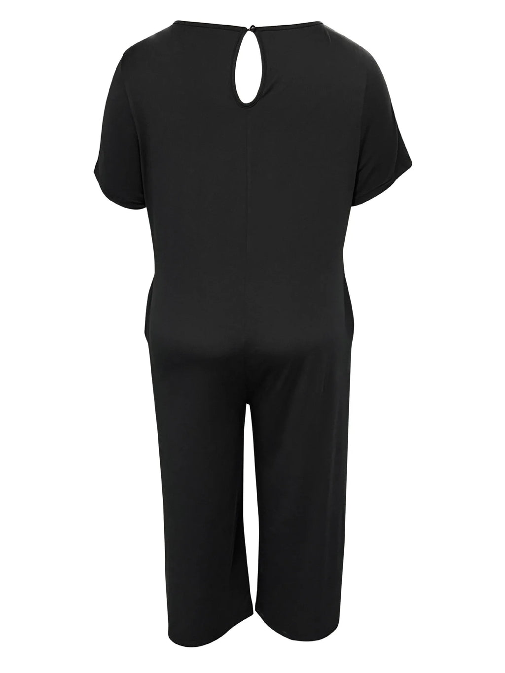 Plus Size Summer Women's Solid Color Jumpsuit with Pockets Casual Fashion