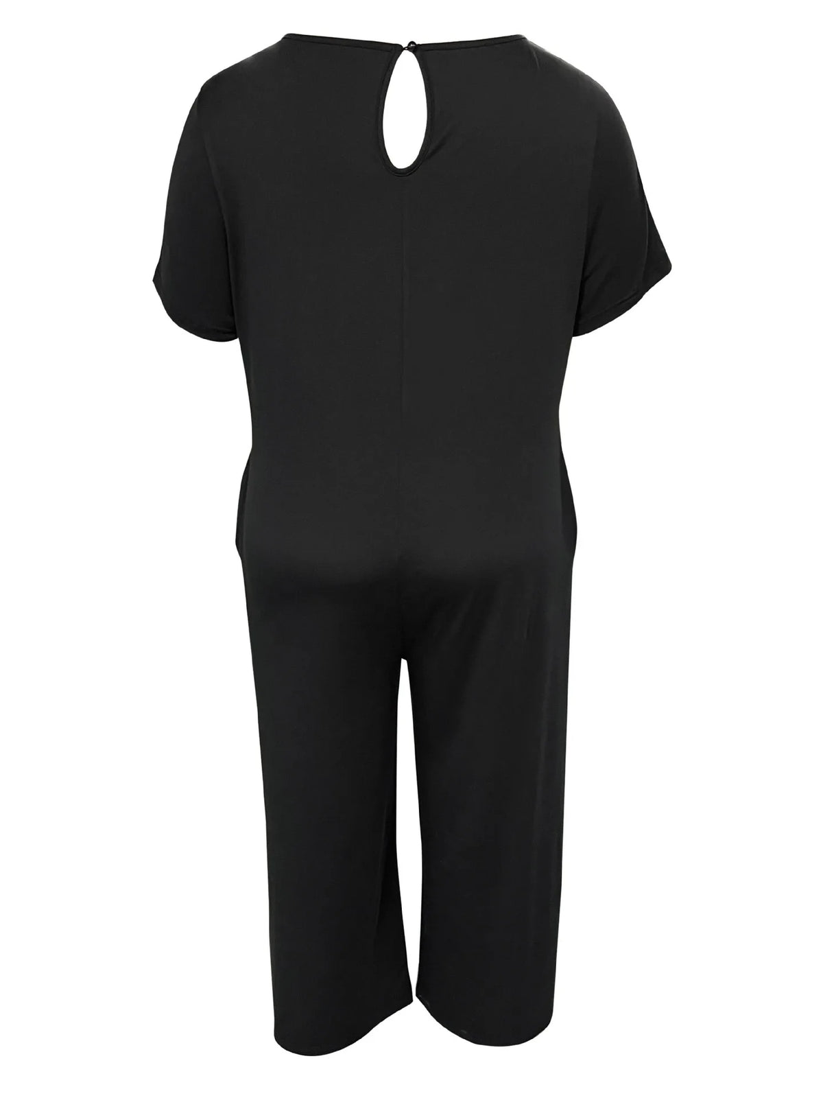 Plus Size Summer Women's Solid Color Jumpsuit with Pockets Casual Fashion