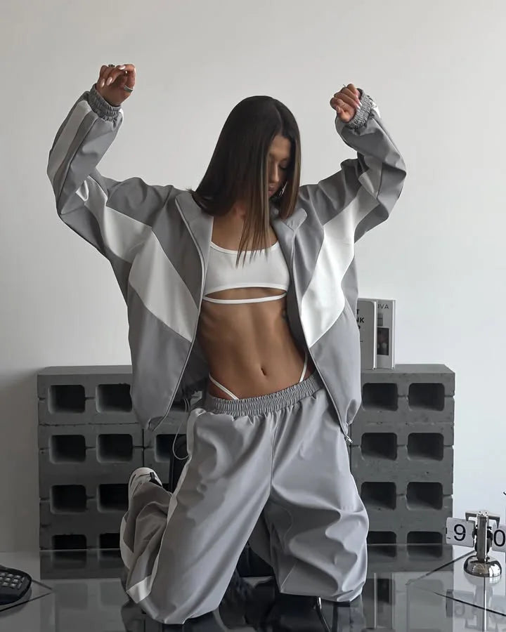 Samantha Zip Collar Wide Leg Two Piece Sets