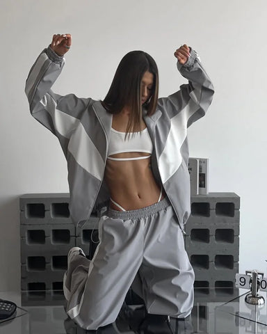 Samantha Zip Collar Wide Leg Two Piece Sets