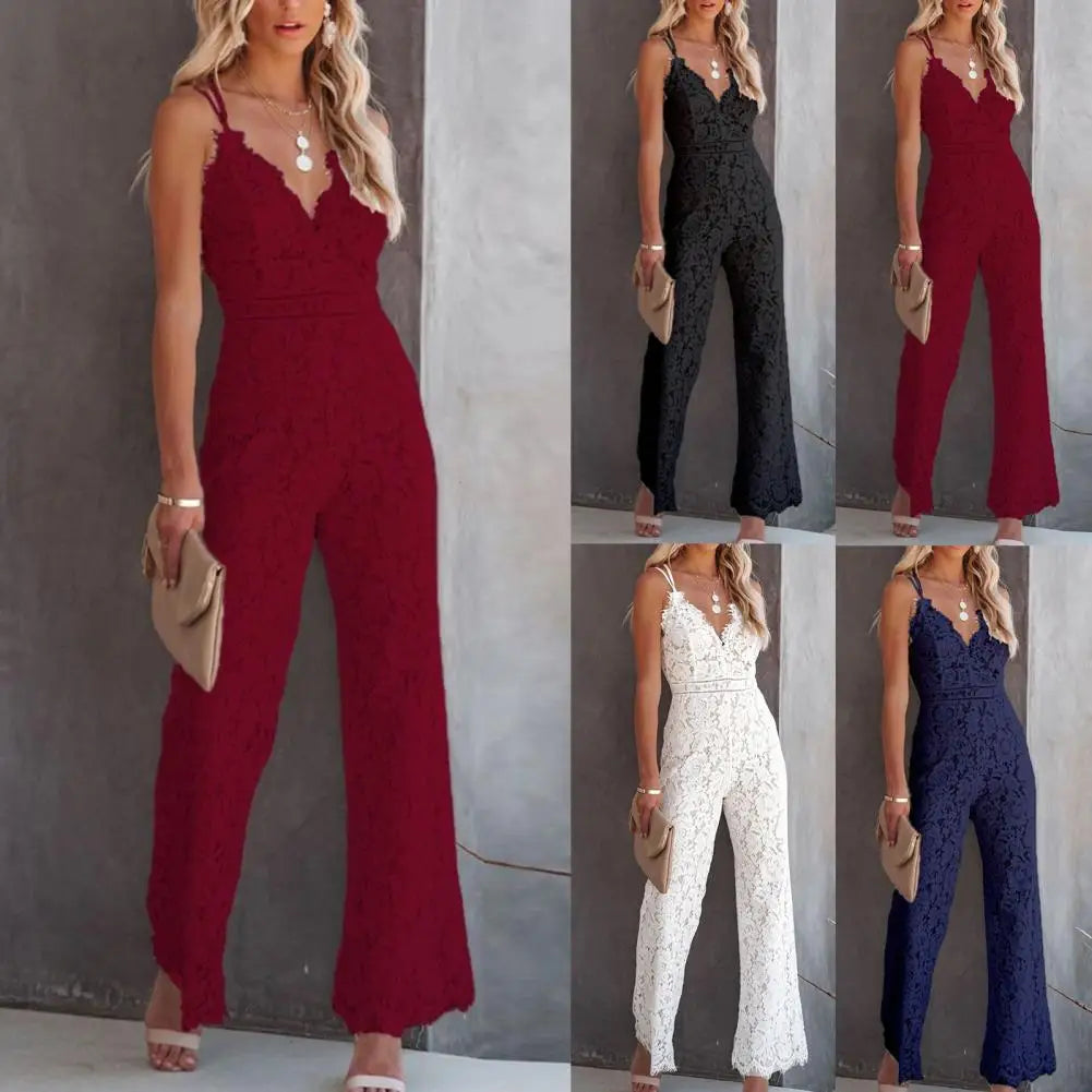 Slim Romper  Fashion V Neck Spaghetti Straps Jumpsuit  Jumpsuit Office Lady Overalls
