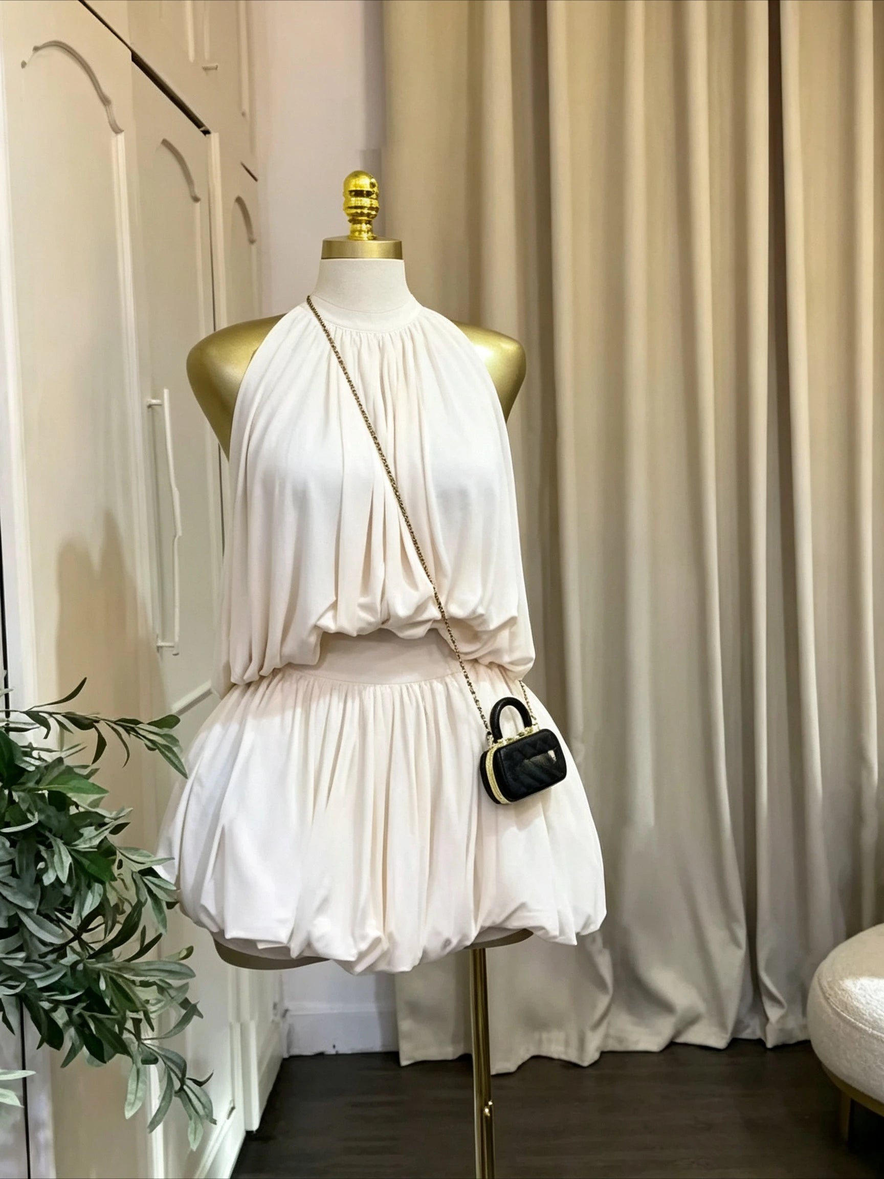 Kaily Sleeveless Halter Ball Elegant Two Piece Sets