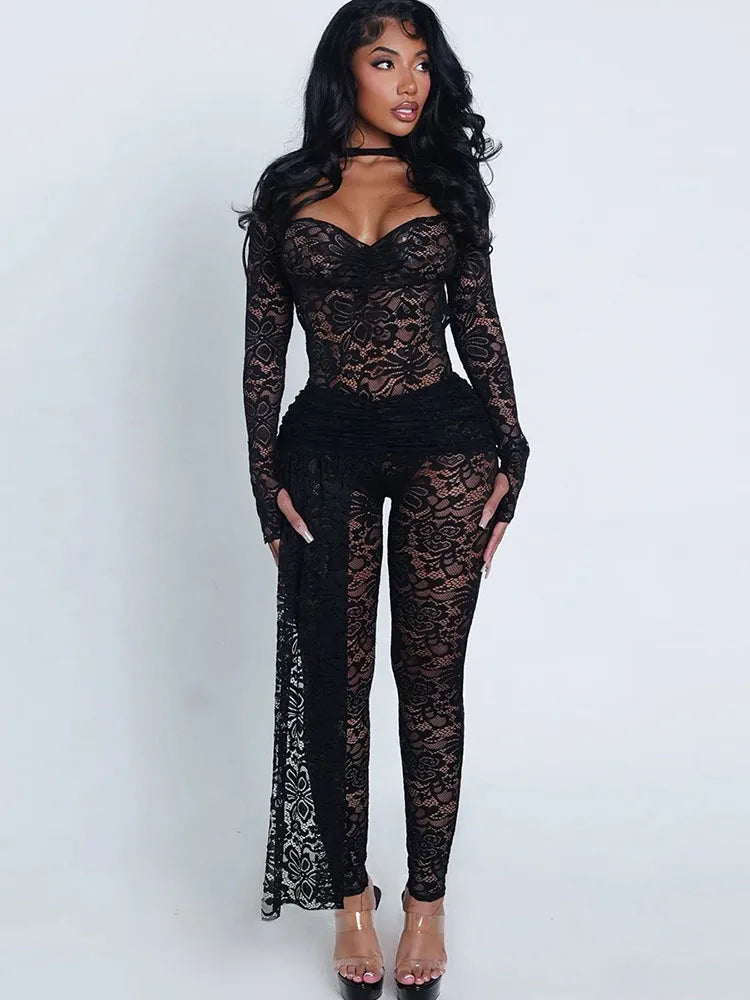 Crown Heights Puss Jacquard Hipster Coquette Backless Flanging Ribbon Jumpsuit