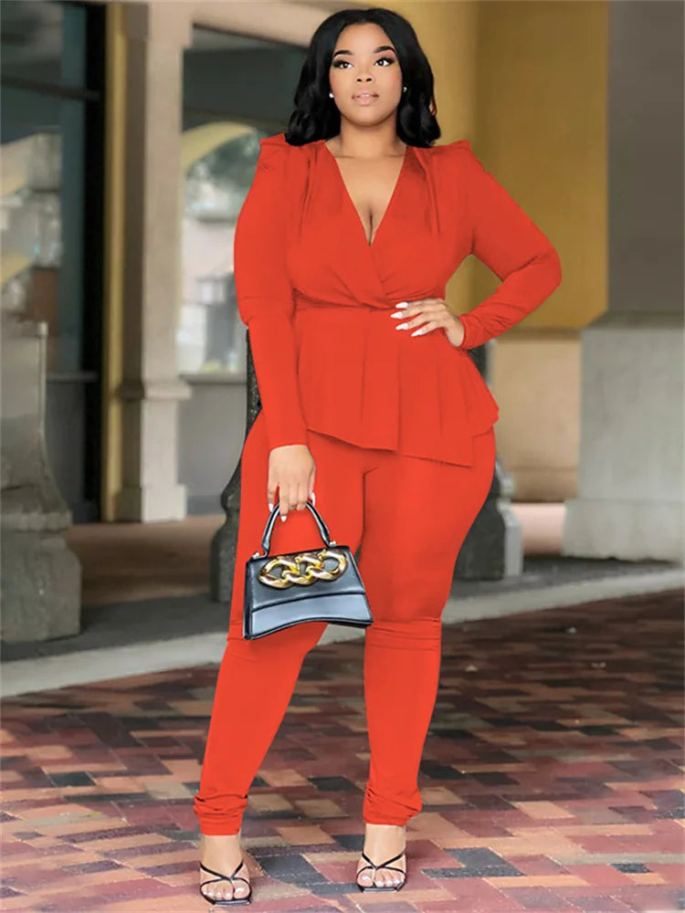 Wanda Plus Size Women Clothing Two Piece Sets
