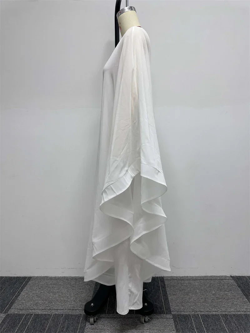 Oldwick Elegant Chiffon One Shoulder Wide Leg Jumpsuit
