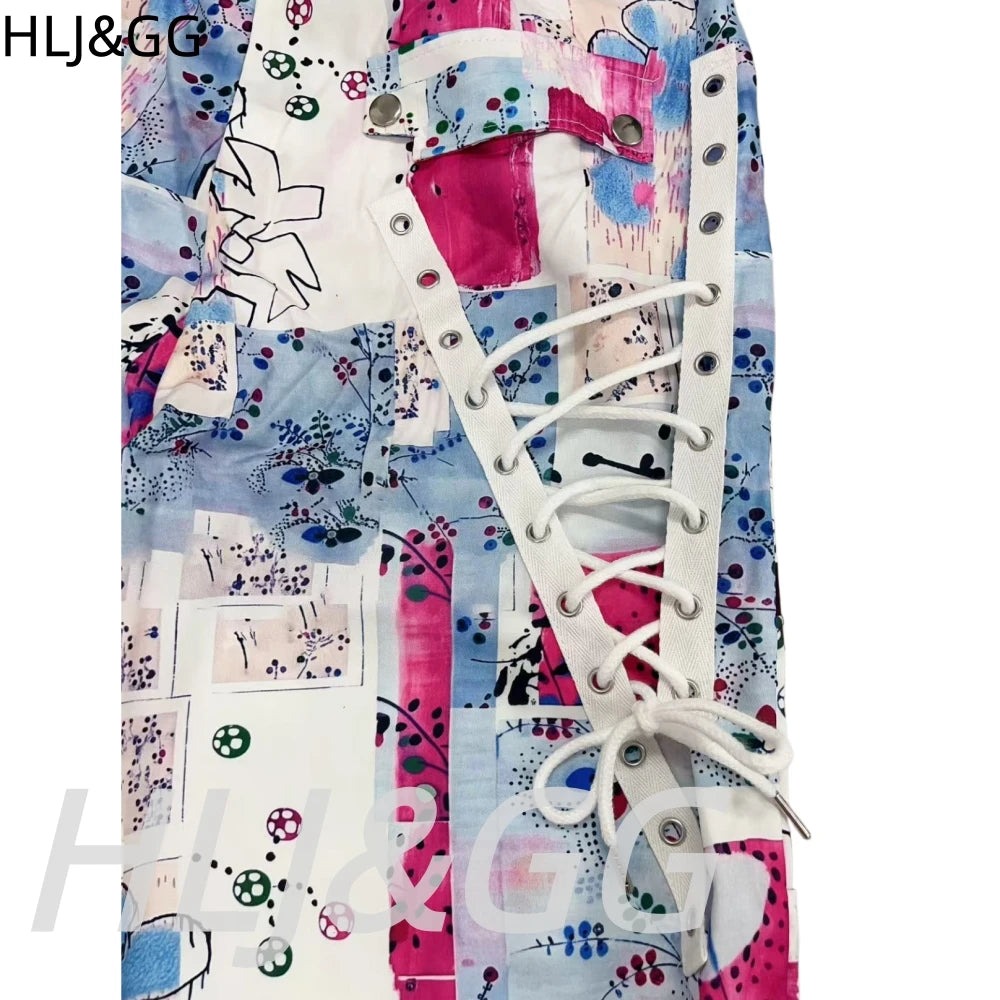 Helen Sexy Hot Graffiti Bandage Skinny Two Piece Sets