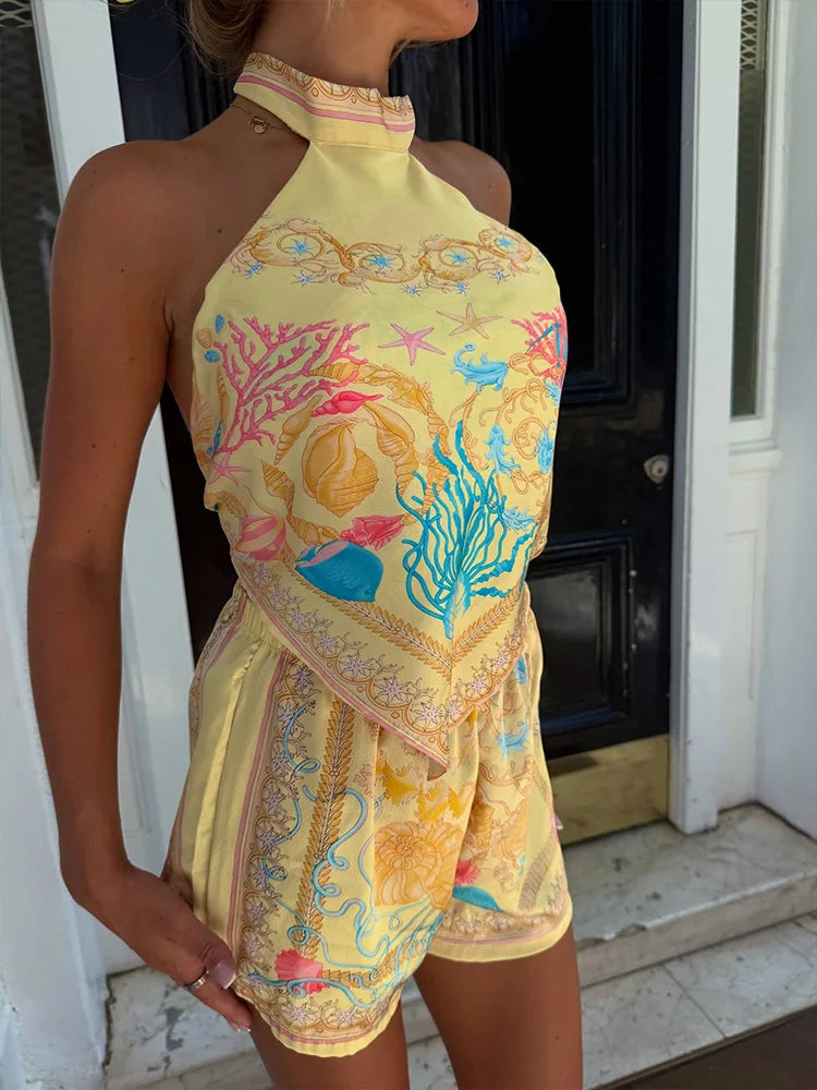 Ana Fashion Sexy Sleeveless Two Piece Sets