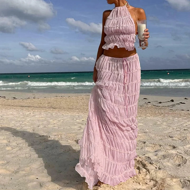 Romina Sexy Backless Matching Suit Two Piece Sets