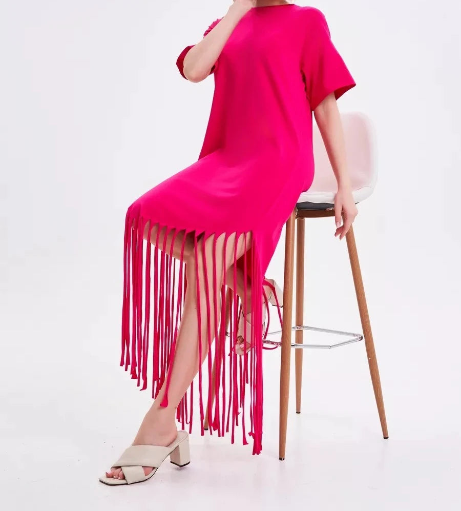Howell Floral Plus Size Loose Long Solid Color Midi Dress