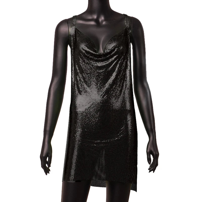 Yorktown Glitter V-Neck Lace-Up Sequin Bodycon Mini Dress