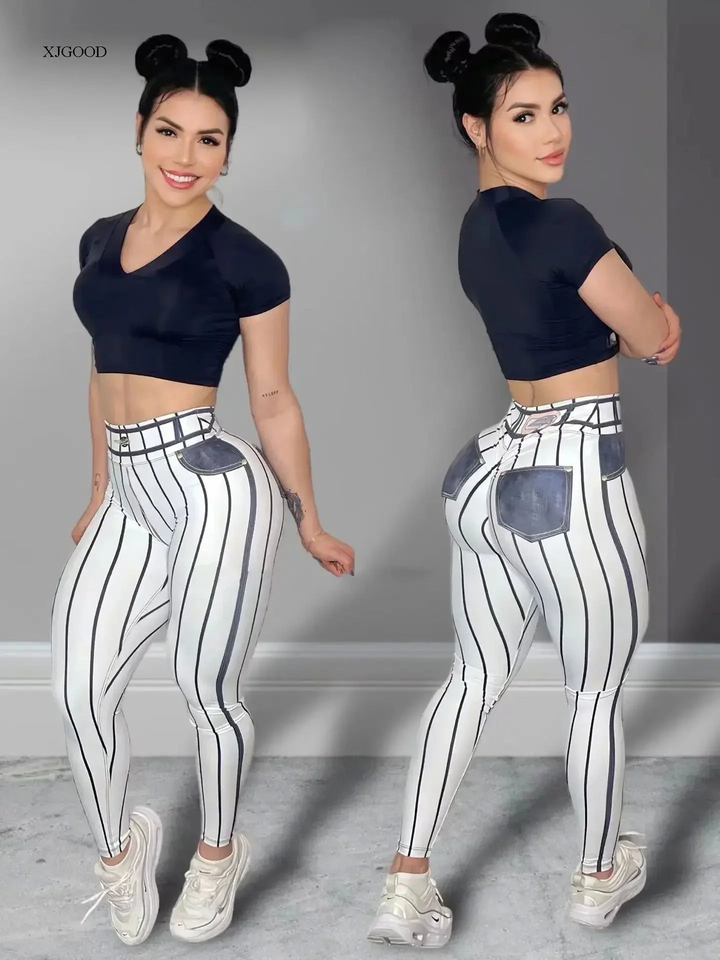 Walden High Waist Elastic Stretchy Jeans Casual Long Trousers