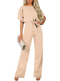 Women's Belted Jumpsuit Casual Summer Commute Outfit Stylish & Comfortable