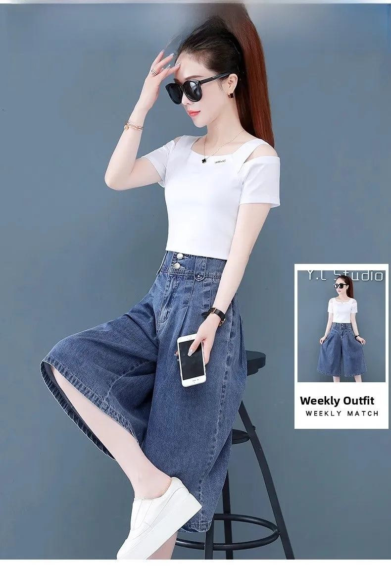 Women's Summer Thin Seven-Five Casual Pants Loose Fit Six-Length Fashionable plus Size