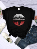 Rossmoor Print T Shirt Hip Hop Breathable fashion Casual Short Sleeve Tees