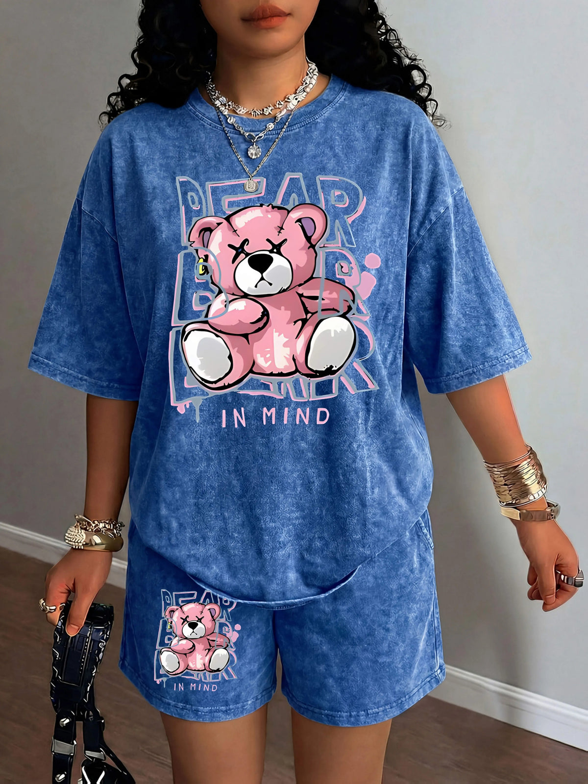 Sarah Street Casual Fashion Short-Sleeved Two Piece Sets