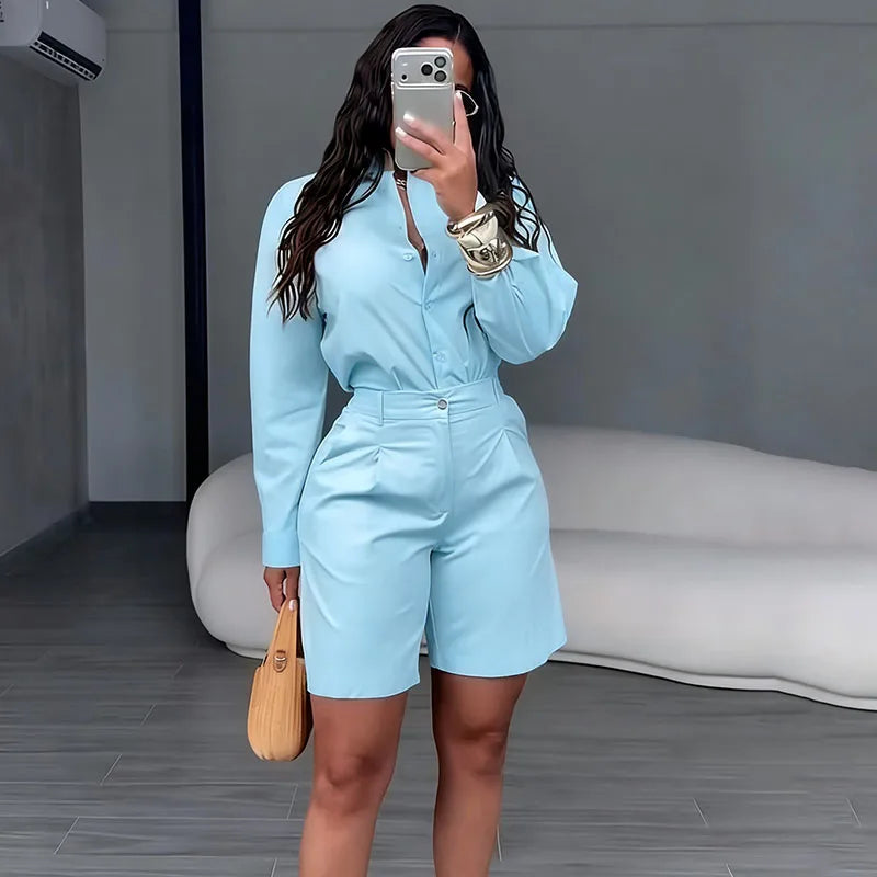 Alondra Solid Elegant Fashion Two Piece Sets
