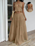 Ursula Cutout Backless Cropped Two Piece Sets