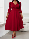 Atlanta Plus Size Elegant High Waist A-Line Office Maxi Dress