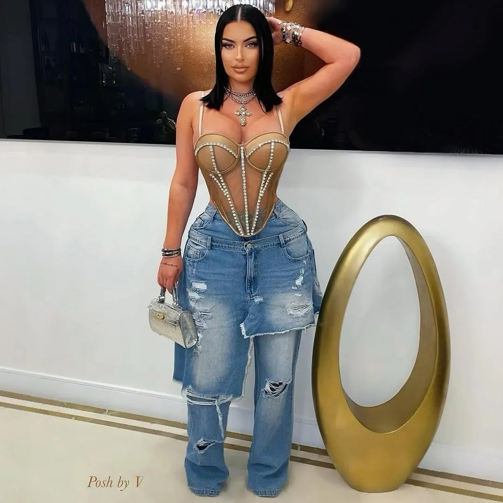 Stafford Streetwear Wide Leg Jeans Cargo High Waist Elegant High Street Denim