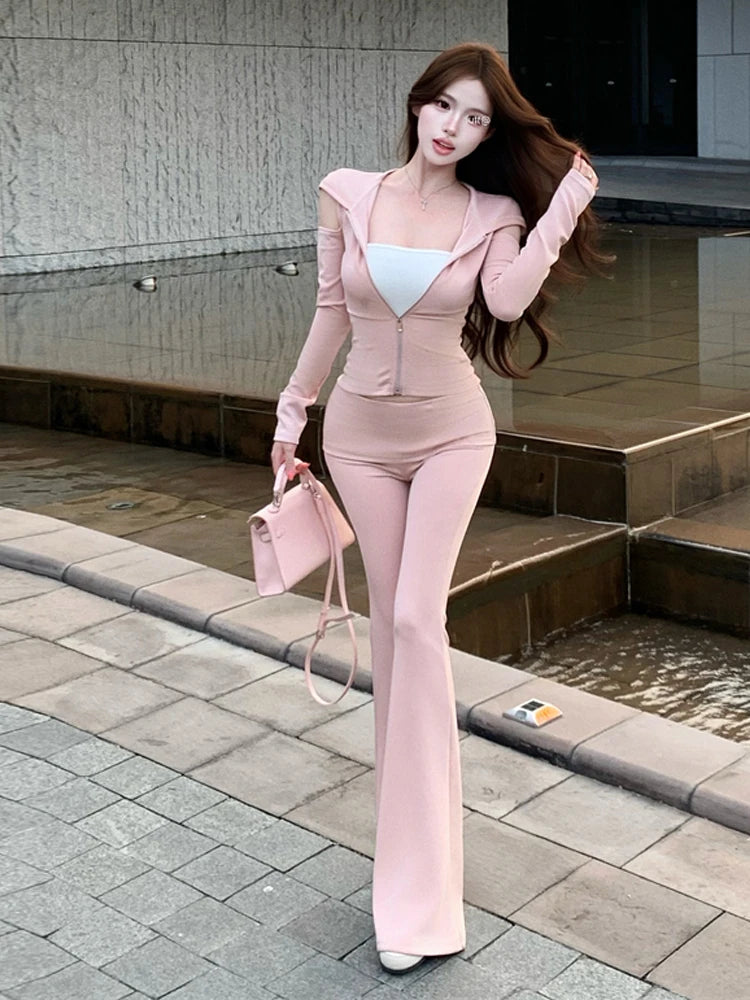 Juliannna Double Layer Anti-Slip Striped Two Piece Sets