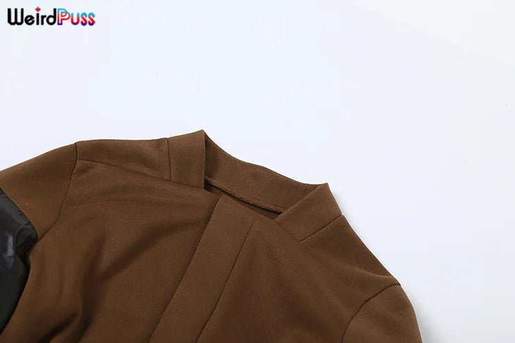 Spotswood Patchwork Long Sleeve Jacket Chic Zip Hipster Trend Coat Outwear
