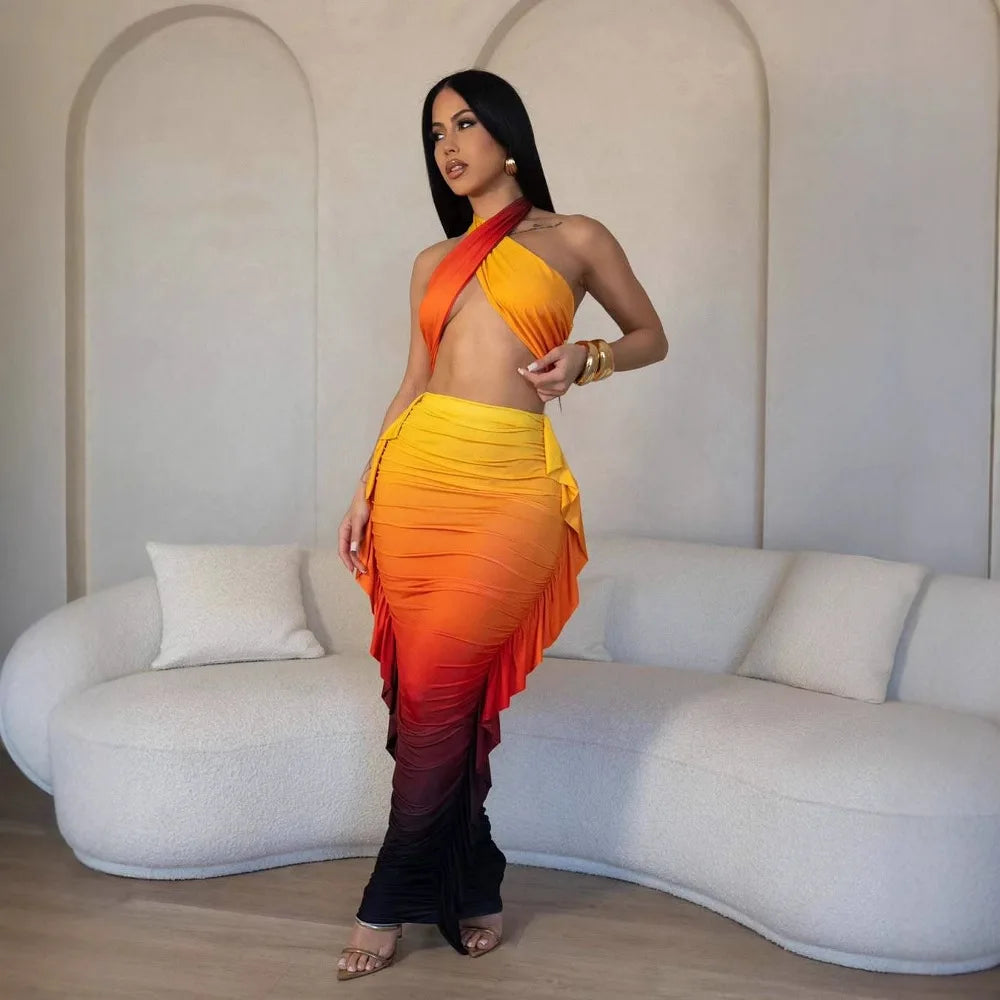Jazmin Printed Women's Sleeveless Two Piece Sets