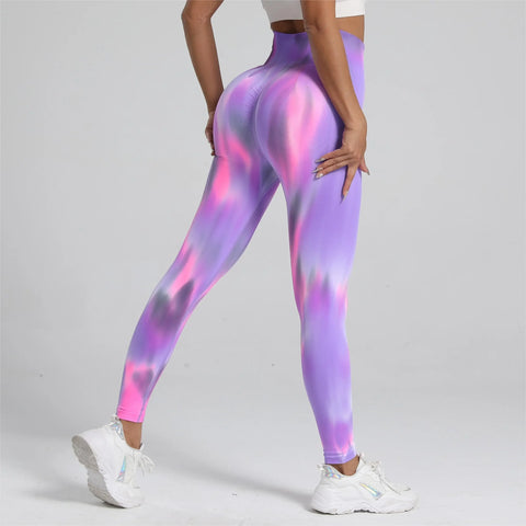 Roselle Tie dye High Waist Legging Push Up Scrunch Gym Sports Yoga Pants